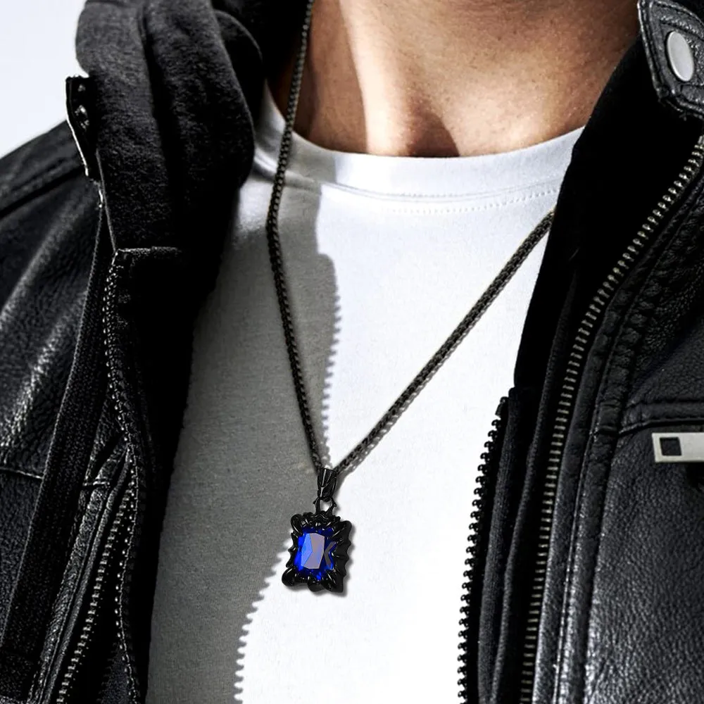 Gothic Crystal Ruby Dragon Claw Necklace for Men sold by FaithHeart product image thumbnail 3