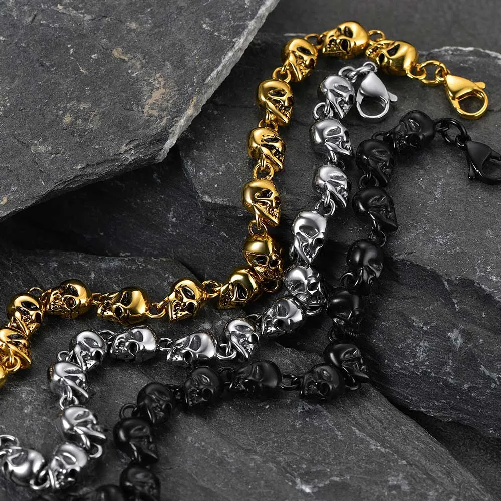 Gothic Linked Chain Skull Bracelet for Men sold by FaithHeart product image thumbnail 5