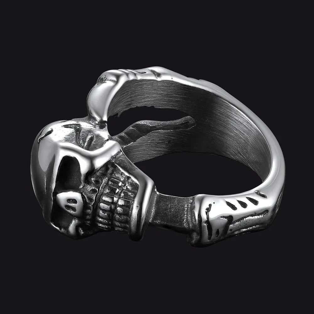 FaithHeart Gothic Skull Ring Biker Ring For Men sold by FaithHeart