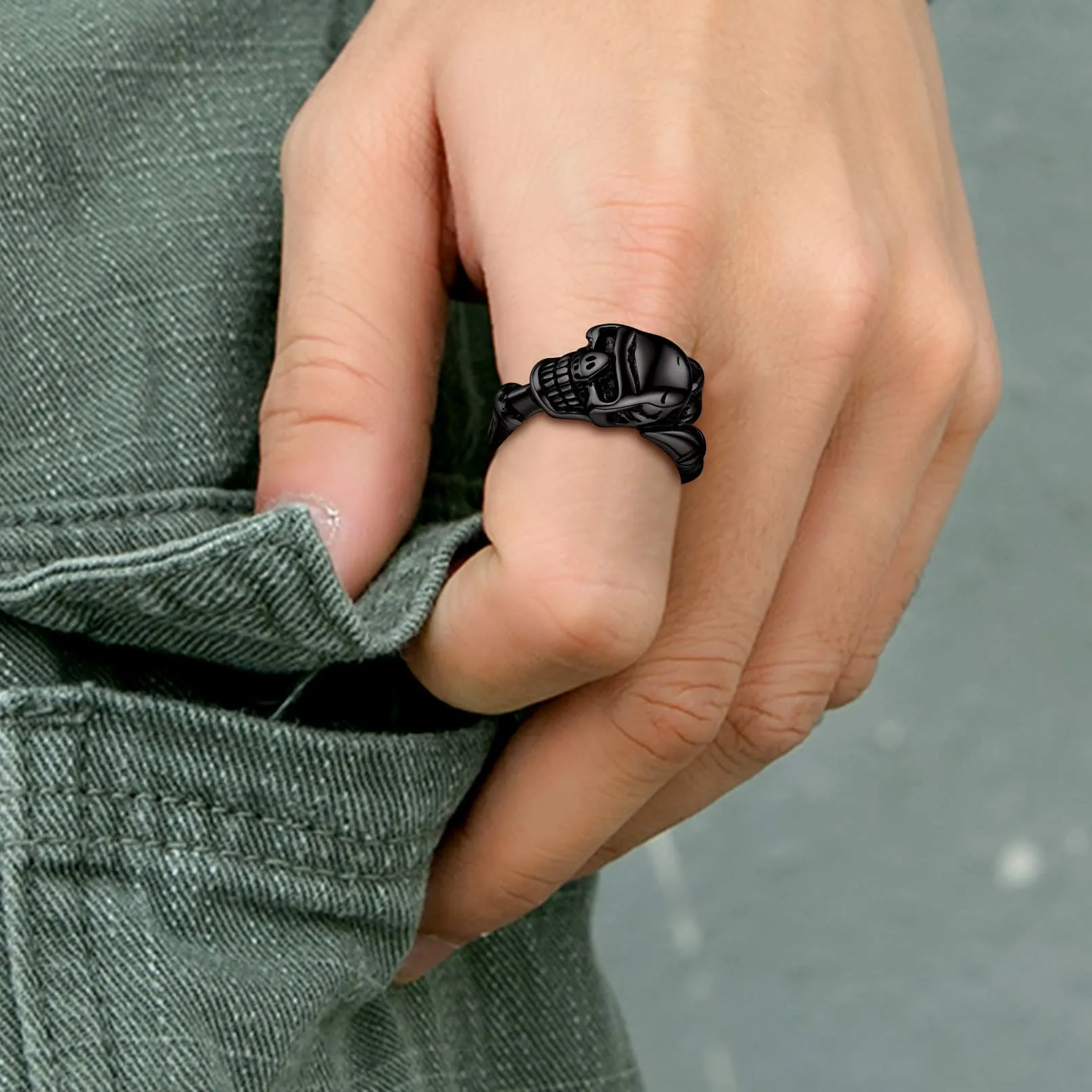 FaithHeart Gothic Skull Ring Biker Ring For Men sold by FaithHeart product image thumbnail 5