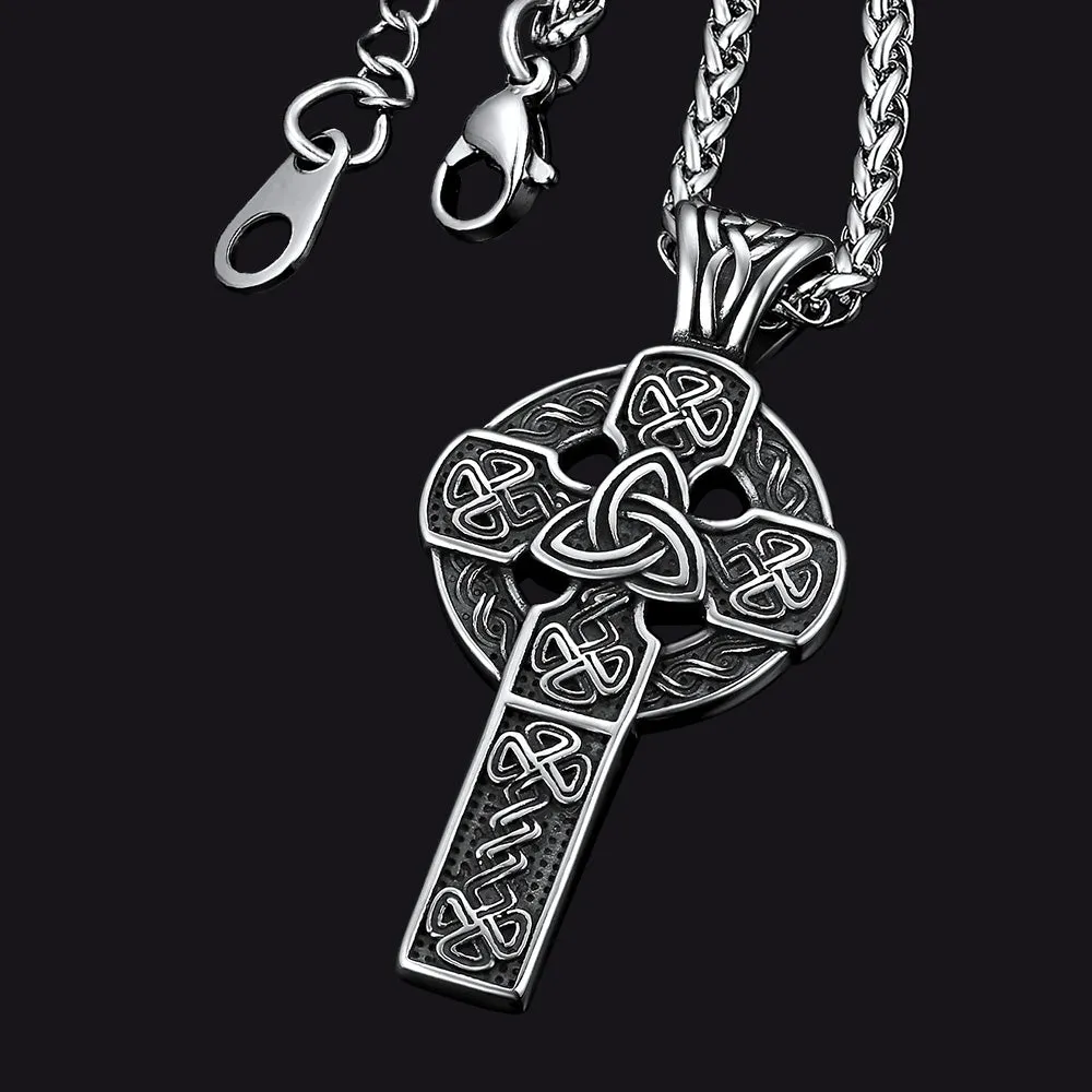 Irish Celtic Cross Necklace Pendant For Men Women sold by FaithHeart