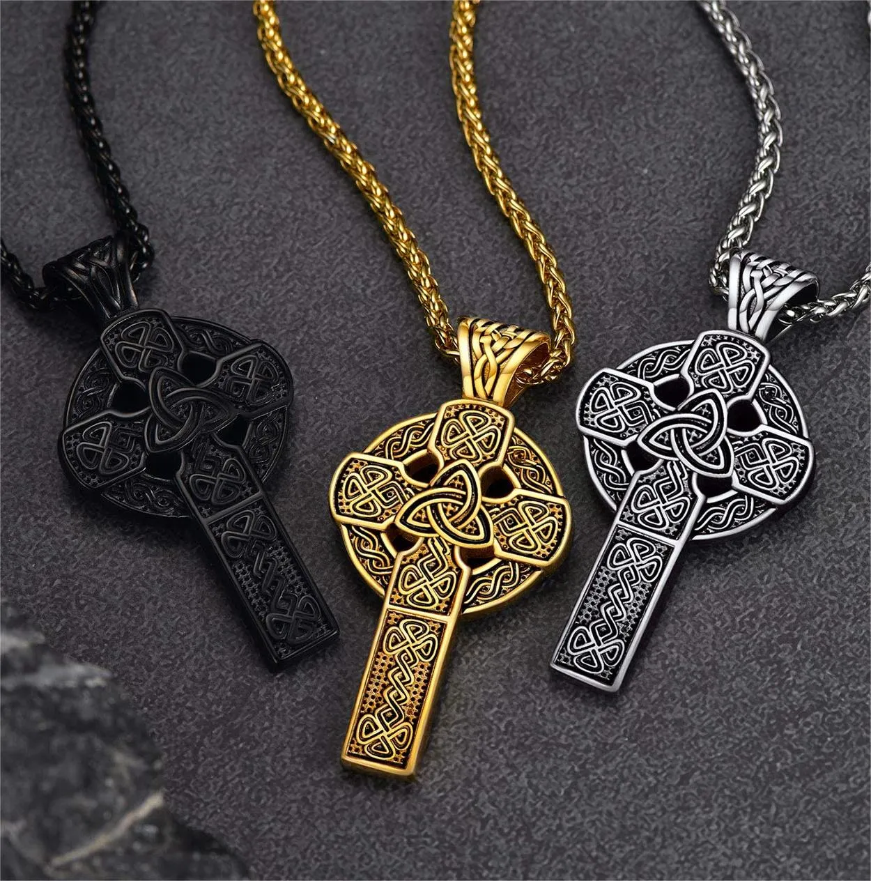 Irish Celtic Cross Necklace Pendant For Men Women sold by FaithHeart product image thumbnail 5
