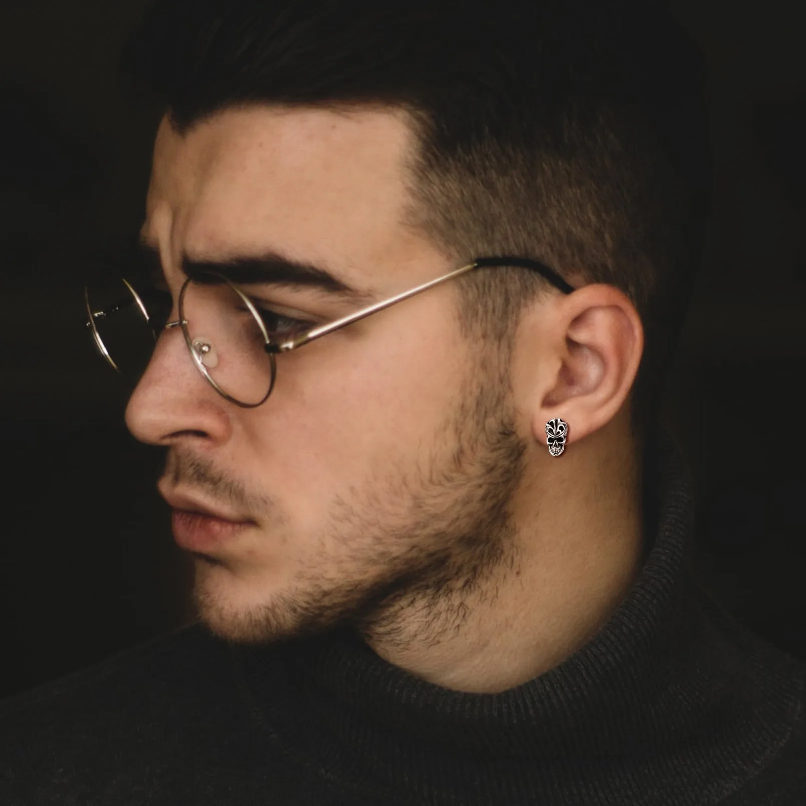 Gothic Celtic Knot Skull Stud Earrings For Men sold by FaithHeart product image thumbnail 3