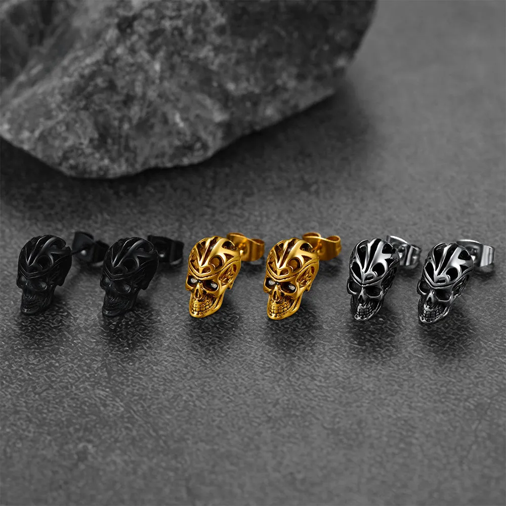 Gothic Celtic Knot Skull Stud Earrings For Men sold by FaithHeart product image thumbnail 4