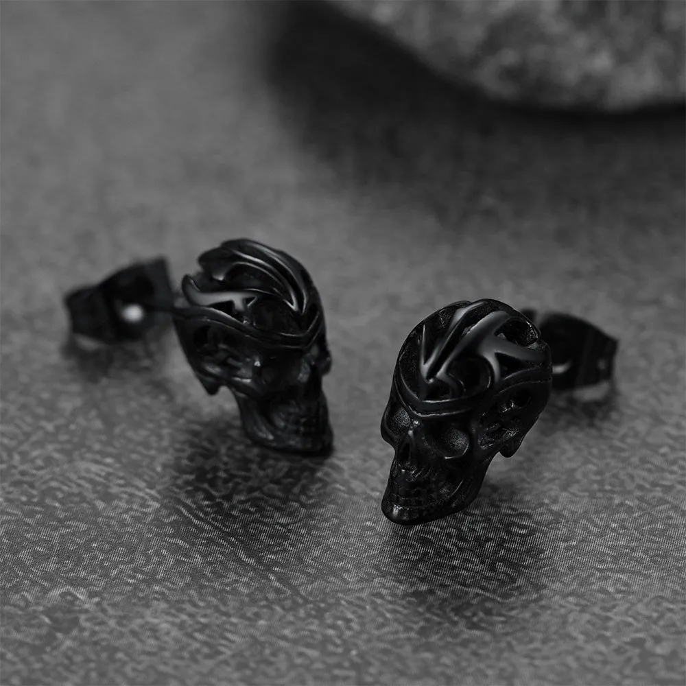 Gothic Celtic Knot Skull Stud Earrings For Men sold by FaithHeart product image thumbnail 5