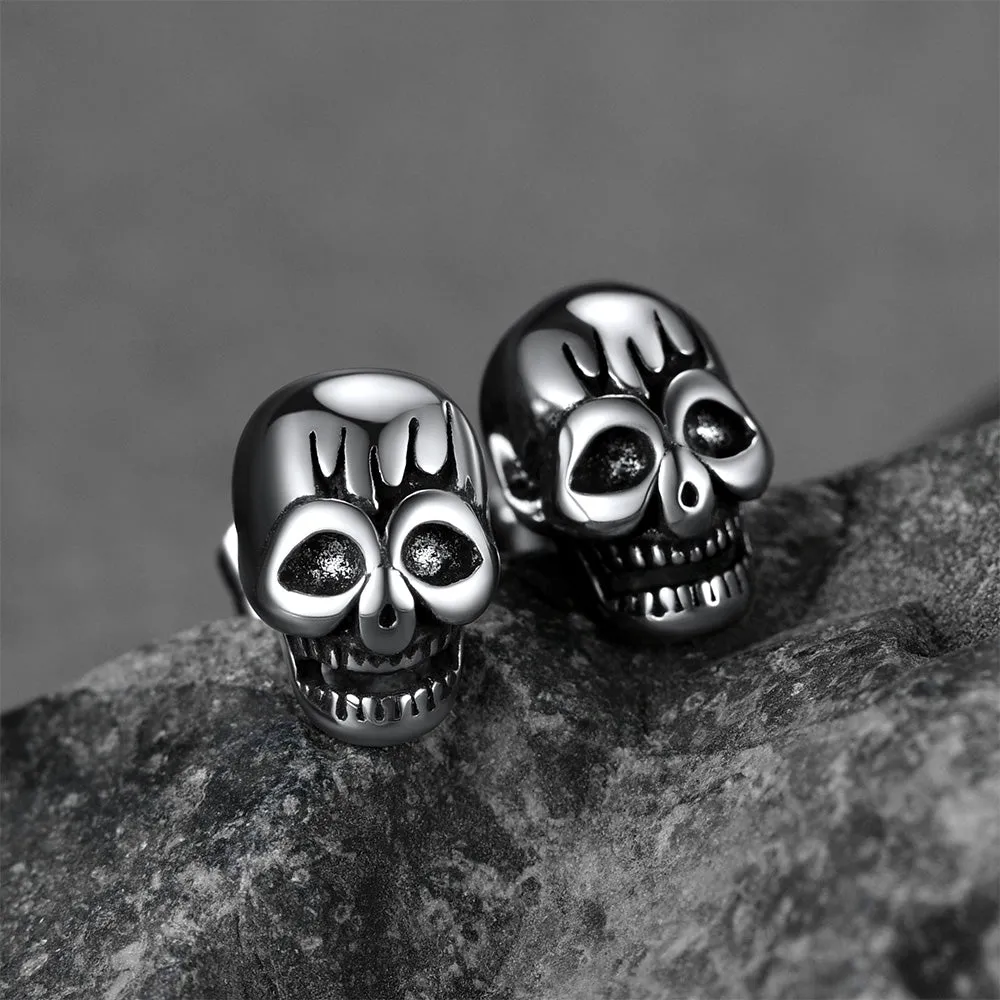 Gothic Skull Stud Earrings For Men Halloween Gift sold by FaithHeart product image thumbnail 3