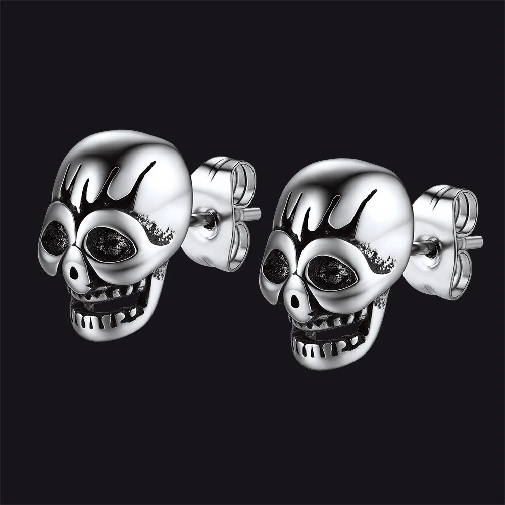 Gothic Skull Stud Earrings For Men Halloween Gift sold by FaithHeart