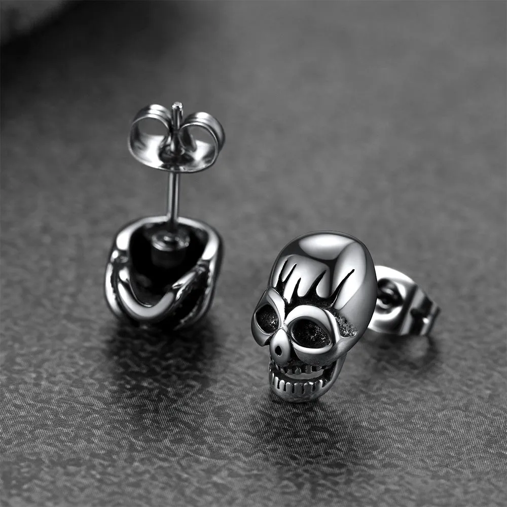 Gothic Skull Stud Earrings For Men Halloween Gift sold by FaithHeart product image thumbnail 5