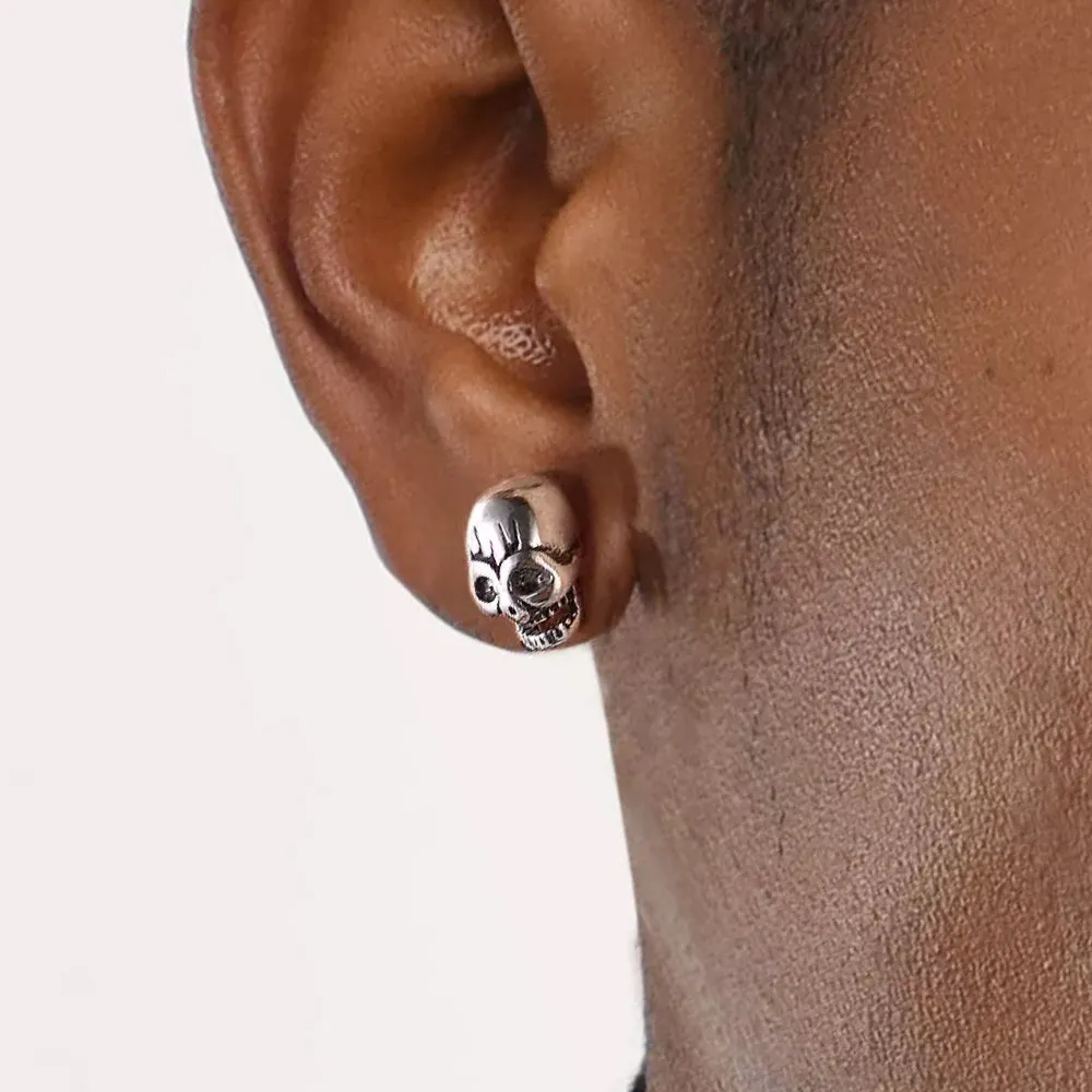 Gothic Skull Stud Earrings For Men Halloween Gift sold by FaithHeart product image thumbnail 2