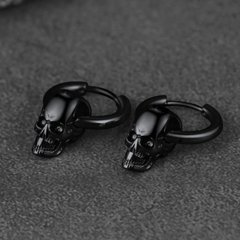 Cool Skull Hoop Dangle Earrings For Men Women sold by FaithHeart product image thumbnail 5