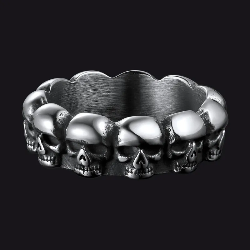 Gothic Punk Skull Ring For Men Stainless Steel sold by FaithHeart
