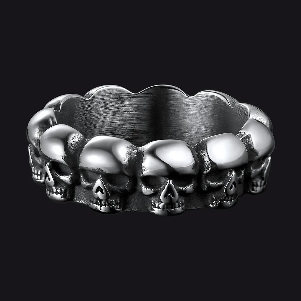 Gothic Punk Skull Ring For Men Stainless Steel sold by FaithHeart