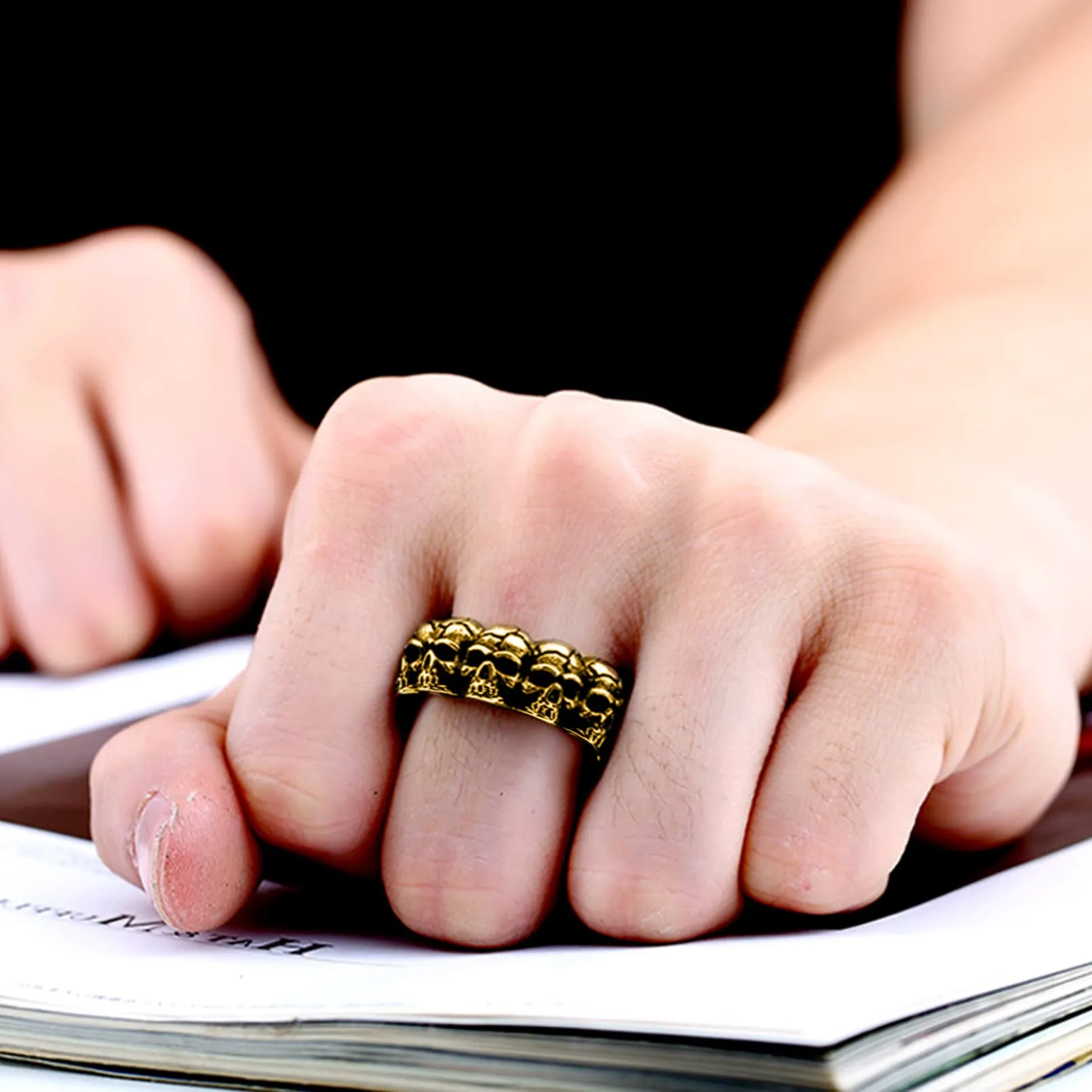 Gothic Punk Skull Ring For Men Stainless Steel sold by FaithHeart product image thumbnail 3