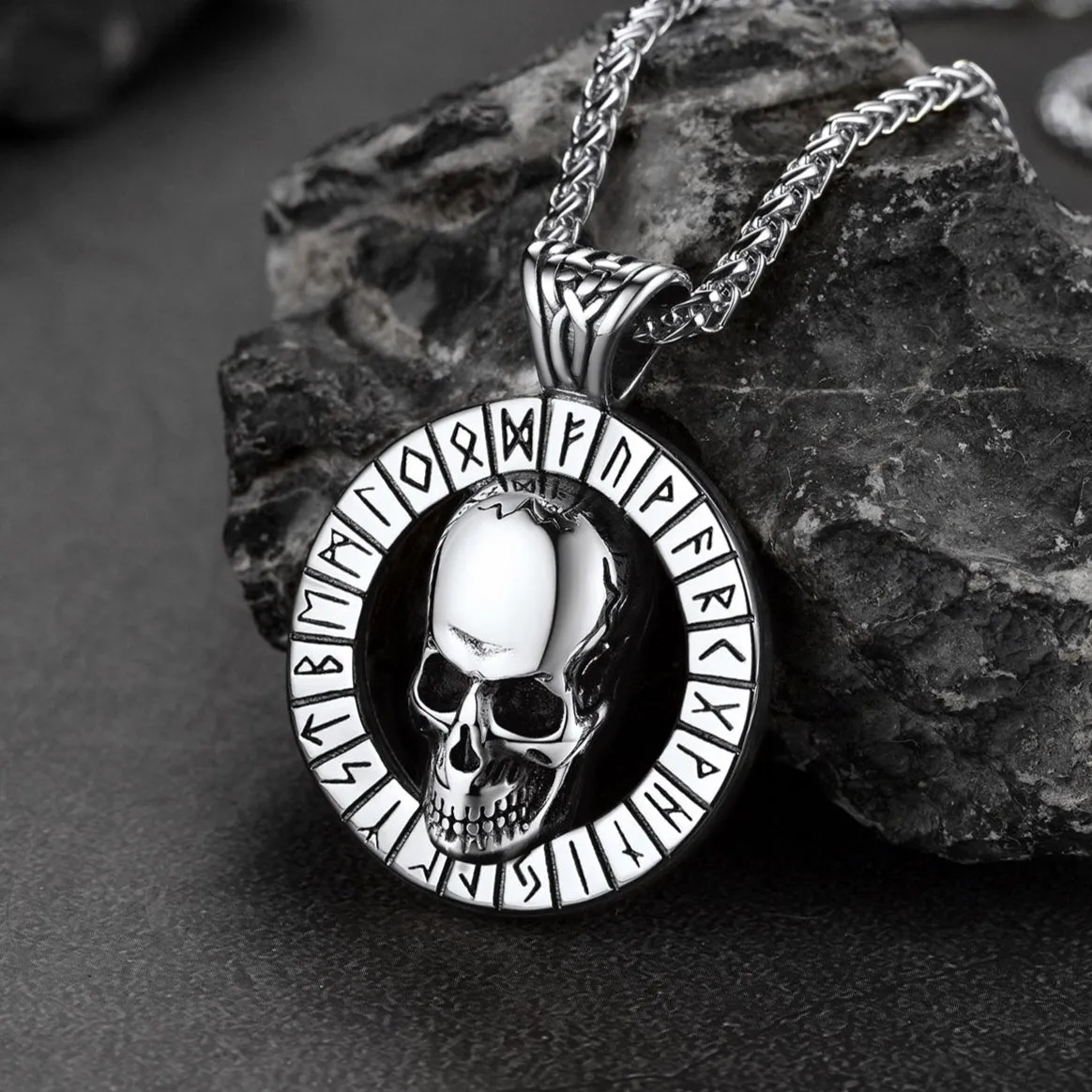 Flash Sale Viking Runes Skull Necklace For Men sold by FaithHeart product image thumbnail 4