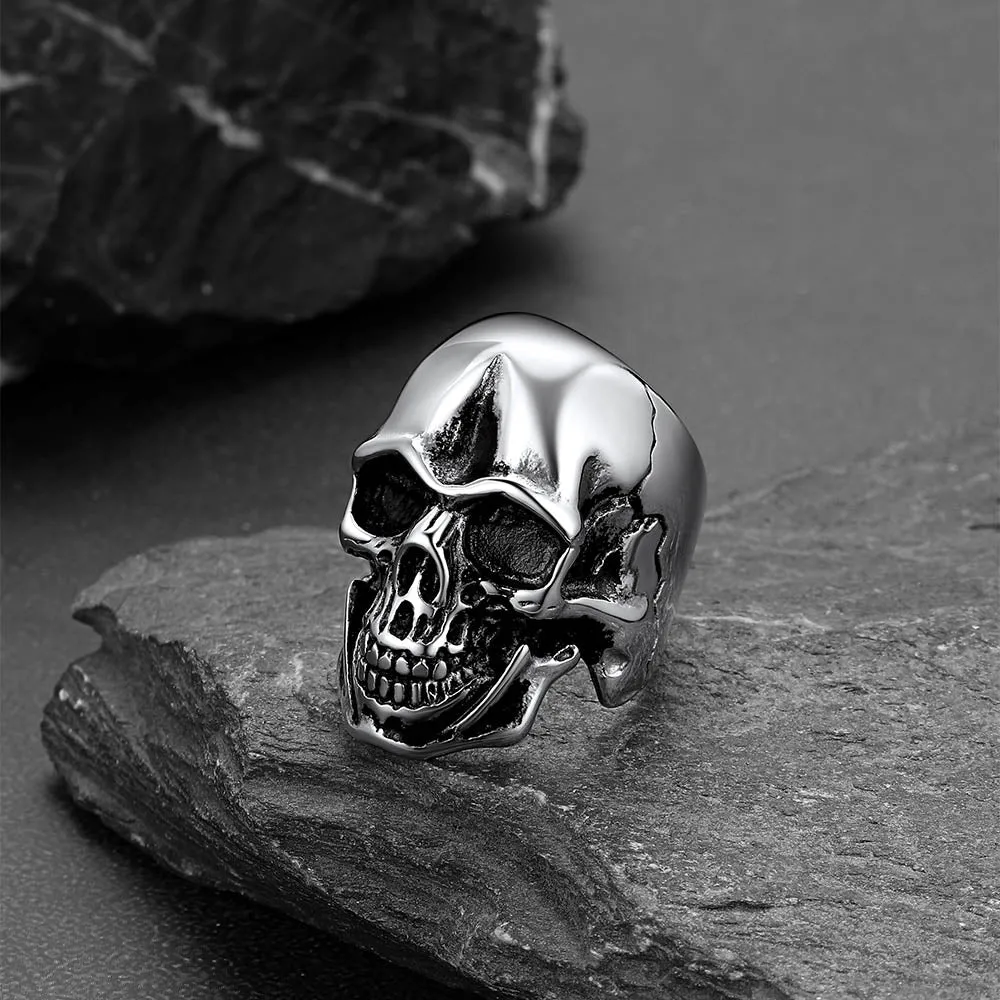 Gothic Biker Skull Stainless Steel Ring For Men sold by FaithHeart product image thumbnail 3