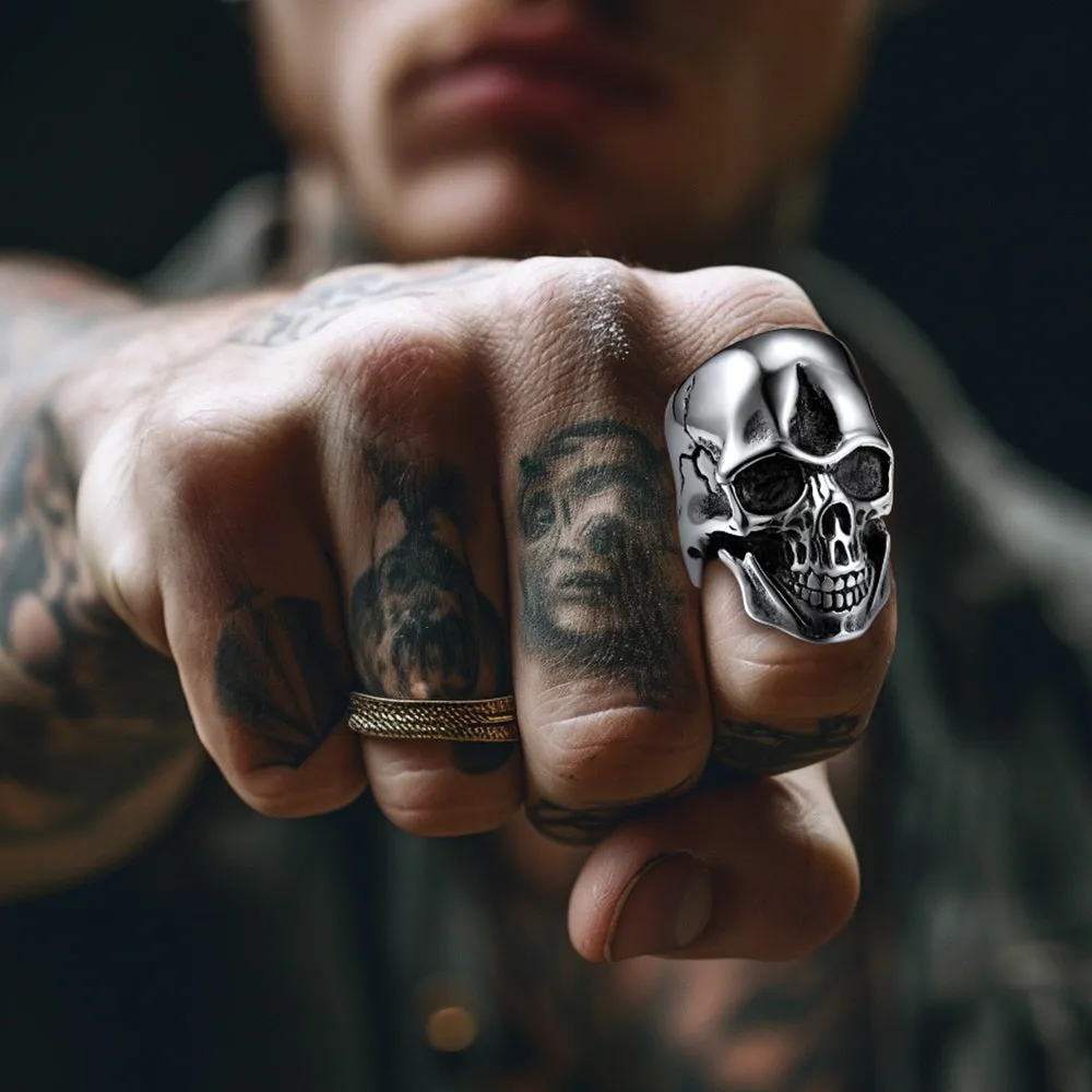 Gothic Biker Skull Stainless Steel Ring For Men sold by FaithHeart product image thumbnail 2