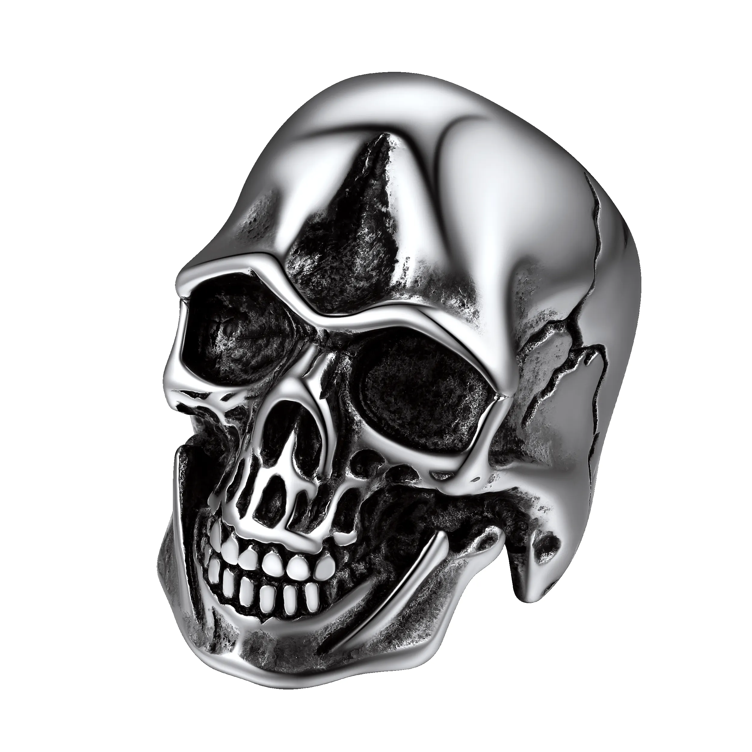Gothic Biker Skull Stainless Steel Ring For Men sold by FaithHeart
