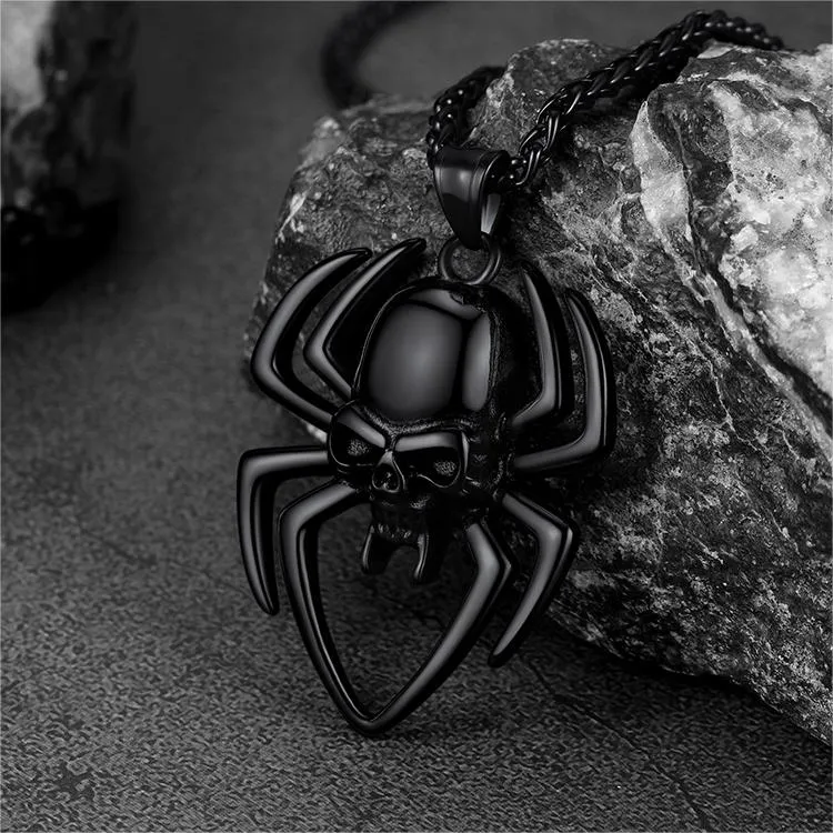 Halloween Skull Spider Necklace For Men sold by FaithHeart product image thumbnail 5