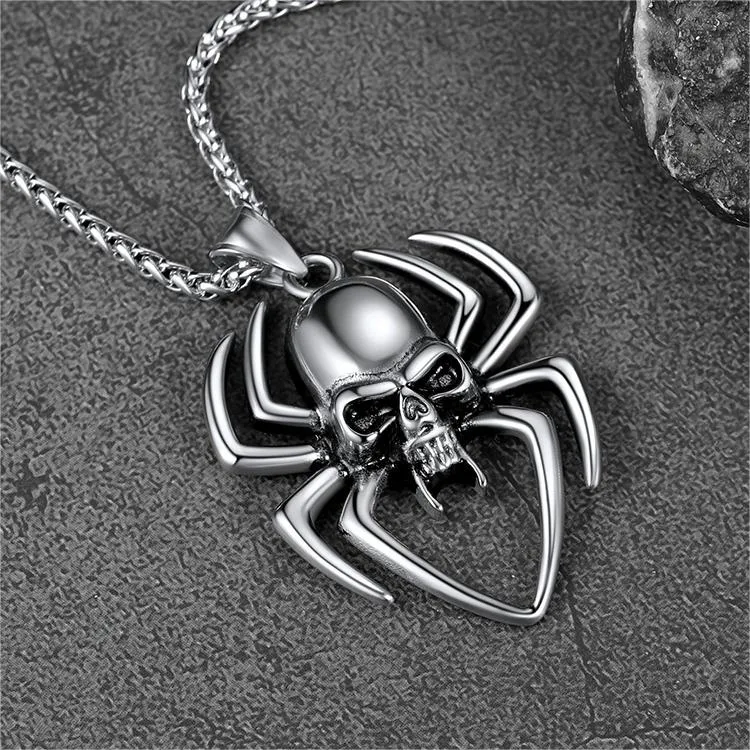 Halloween Skull Spider Necklace For Men sold by FaithHeart product image thumbnail 4