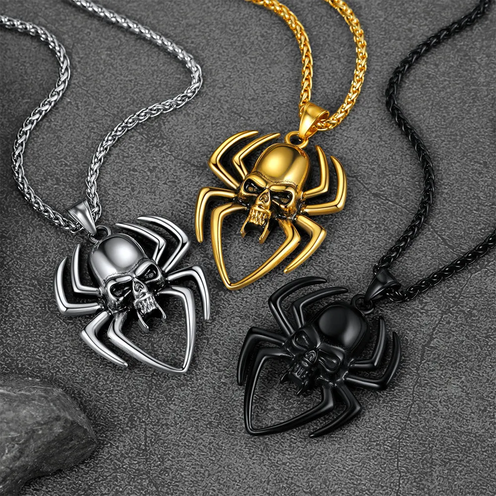 Halloween Skull Spider Necklace For Men sold by FaithHeart product image thumbnail 3