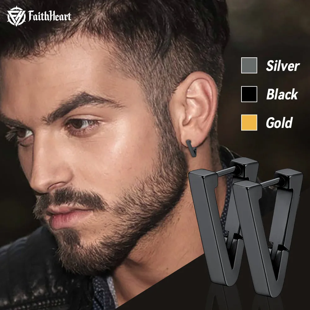 Classic Triangle Huggie Hoop Earrings for Men Women sold by FaithHeart product image thumbnail 2