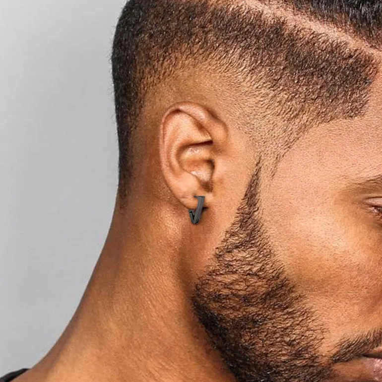 Classic Triangle Huggie Hoop Earrings for Men Women sold by FaithHeart product image thumbnail 3