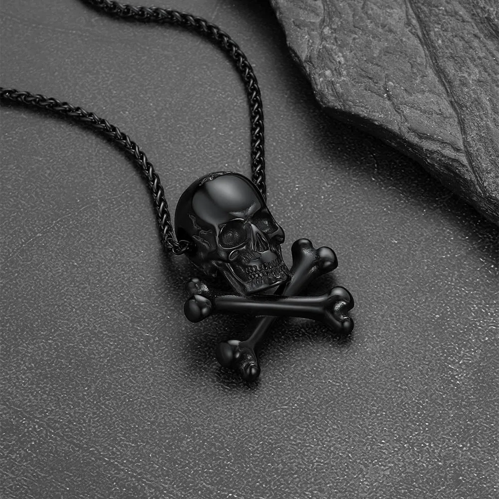 Gothic Pirate Skull Crossbones Necklace For Men sold by FaithHeart product image thumbnail 4