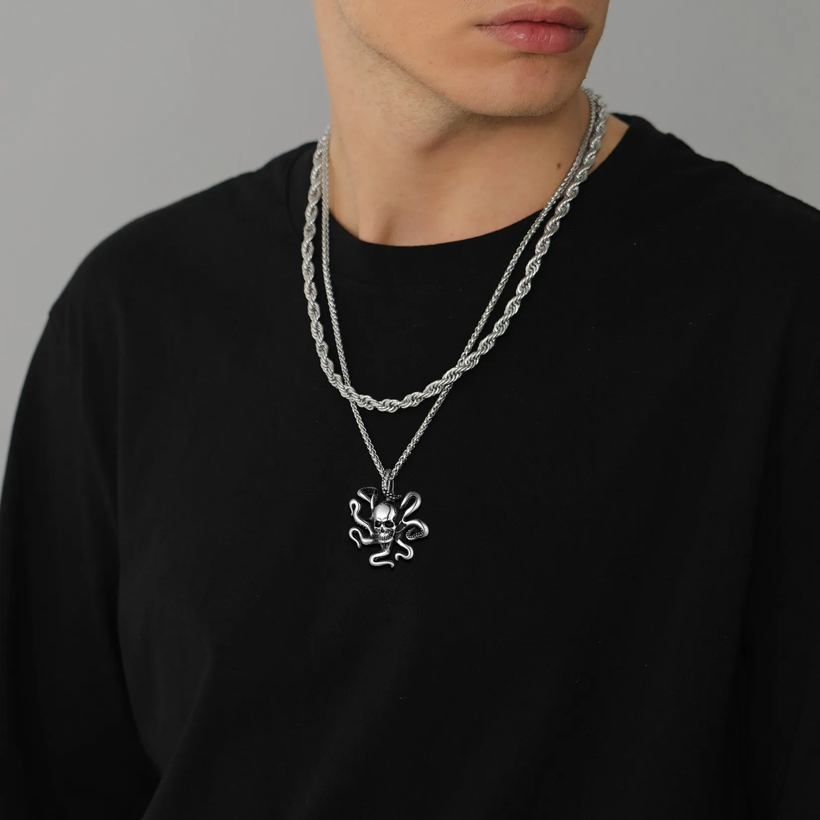 Gothic Octopus Skull Necklace For Men sold by FaithHeart product image thumbnail 2