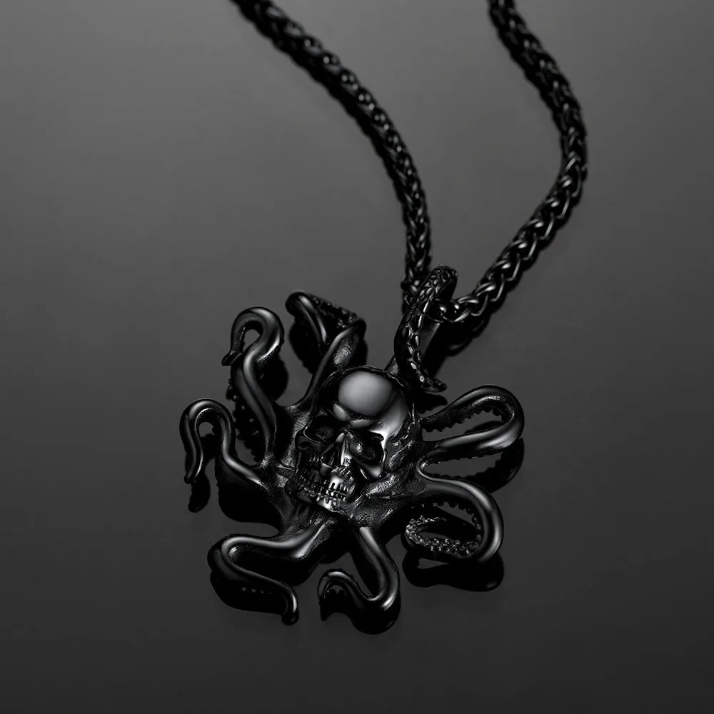 Gothic Octopus Skull Necklace For Men sold by FaithHeart product image thumbnail 5