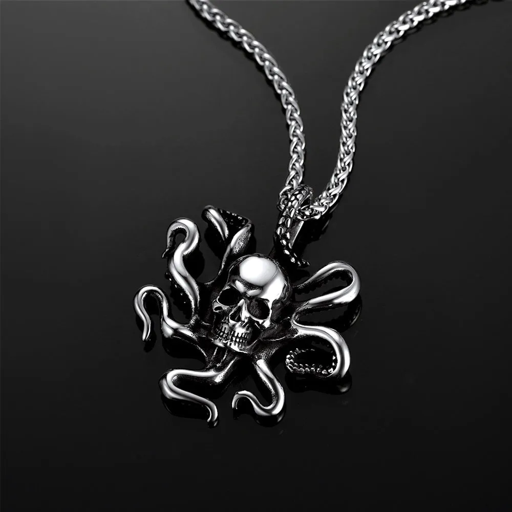 Gothic Octopus Skull Necklace For Men sold by FaithHeart product image thumbnail 3