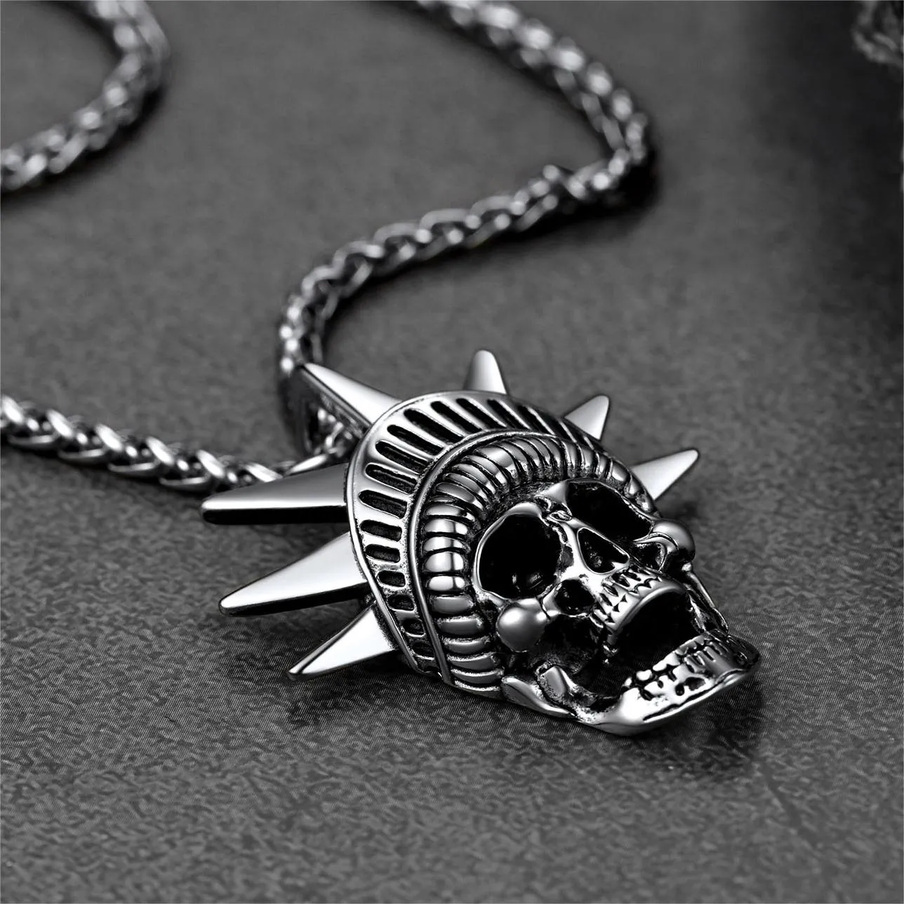 Flash Sale Gothic Statue of Liberty Skull Necklace For Men sold by FaithHeart product image thumbnail 4