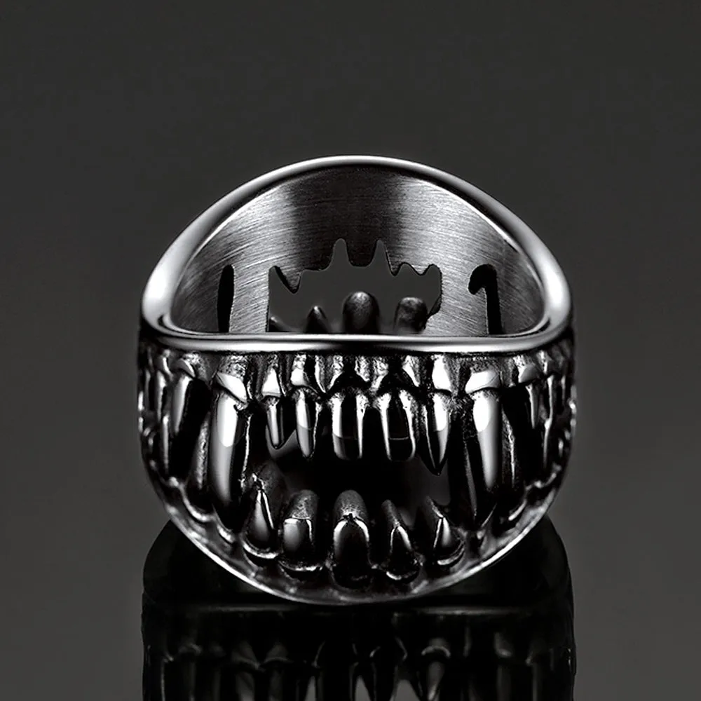 Gothic Punk Vampire Fang Teeth Ring For Men sold by FaithHeart product image thumbnail 4