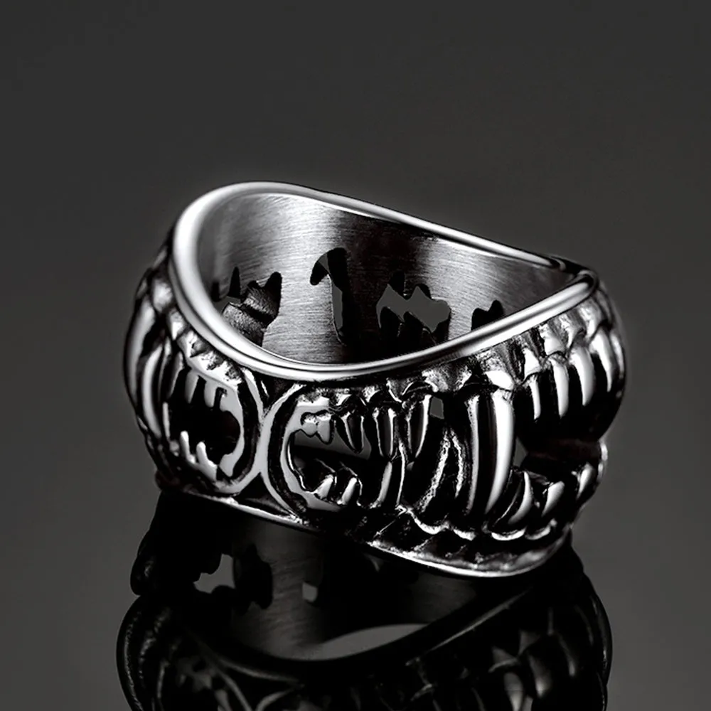 Gothic Punk Vampire Fang Teeth Ring For Men sold by FaithHeart product image thumbnail 5