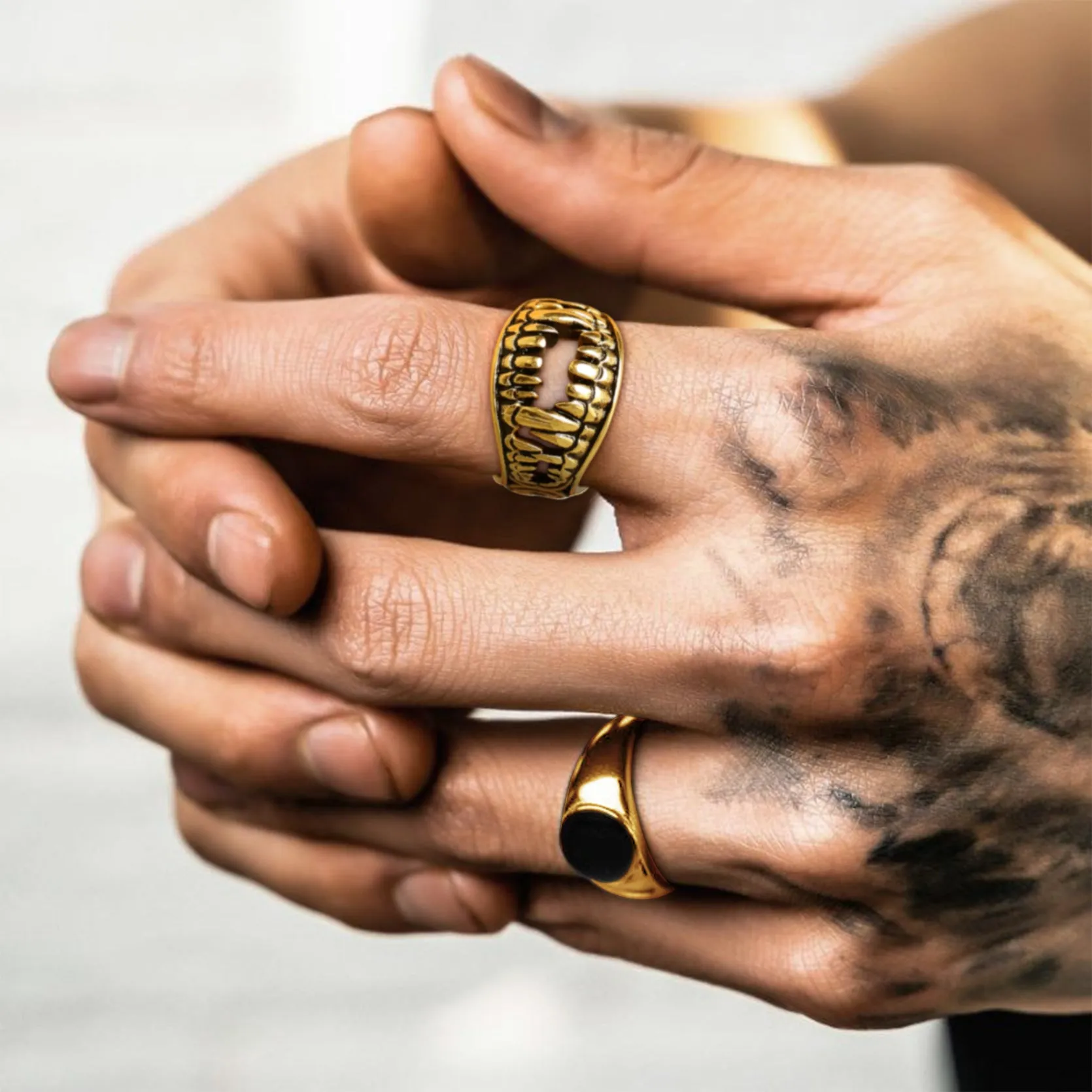 Gothic Punk Vampire Fang Teeth Ring For Men sold by FaithHeart product image thumbnail 3