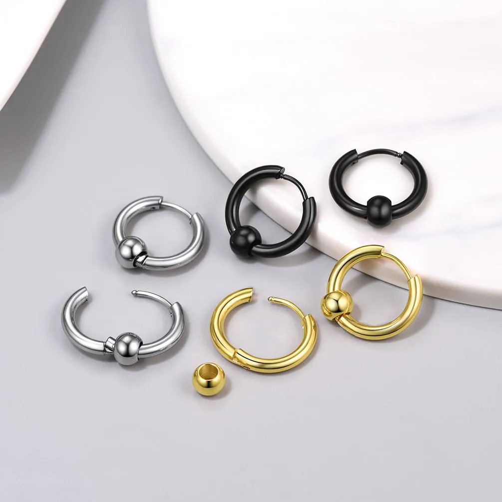Samll Piercing Huggie Hoop Earrings Set For Men 3 Pairs sold by FaithHeart product image thumbnail 3
