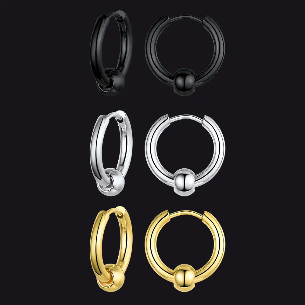 Samll Piercing Huggie Hoop Earrings Set For Men 3 Pairs sold by FaithHeart