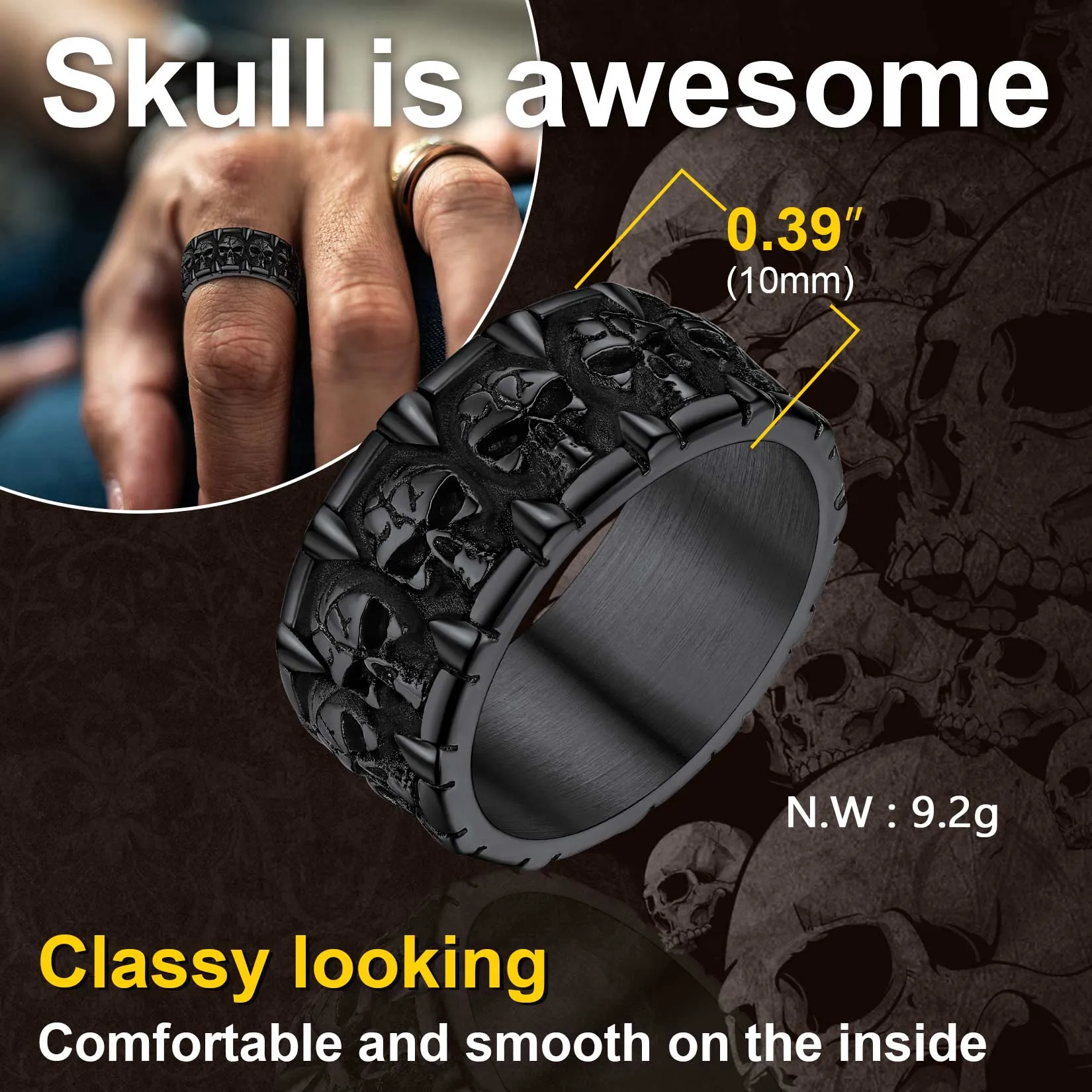 Skull Evil Teeth Stainless Steel Ring For Men sold by FaithHeart product image thumbnail 4