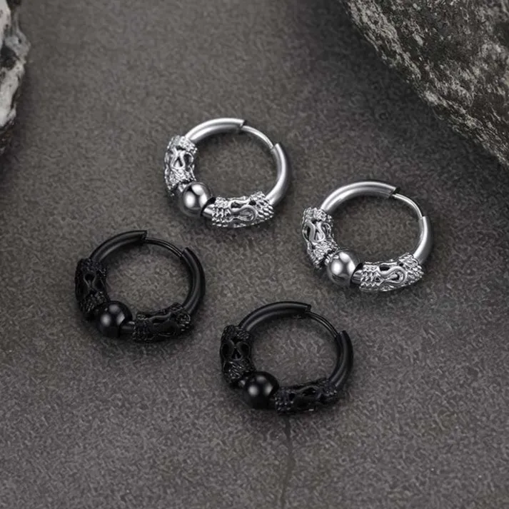 Punk Dragon Totem Huggie Hoop Earrings For Men sold by FaithHeart product image thumbnail 4