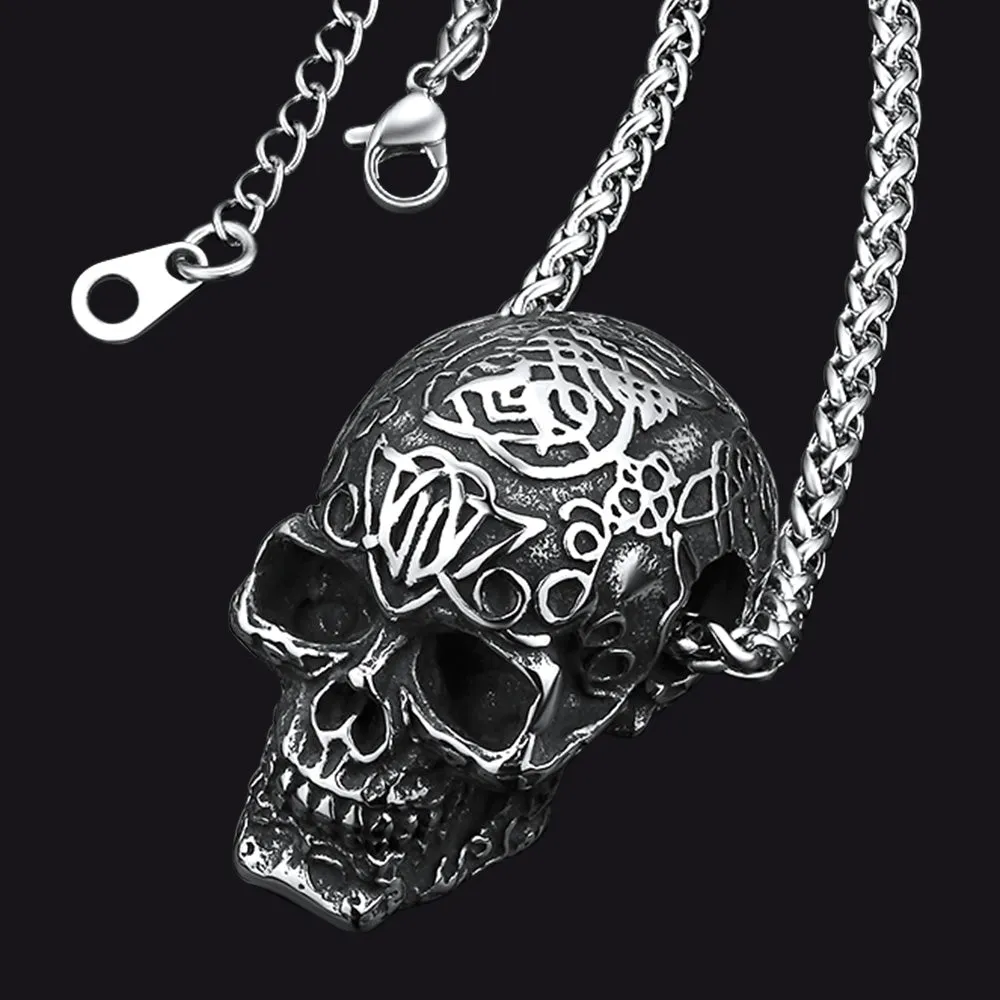 Gothic Skull Pendant Necklace For Men sold by FaithHeart