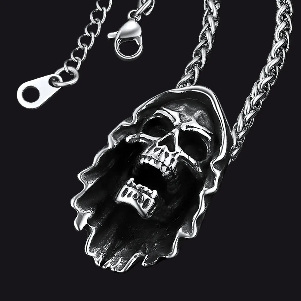 Grim Reaper Skull Pendant Necklace For Men sold by FaithHeart