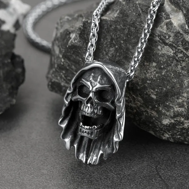 Grim Reaper Skull Pendant Necklace For Men sold by FaithHeart product image thumbnail 3