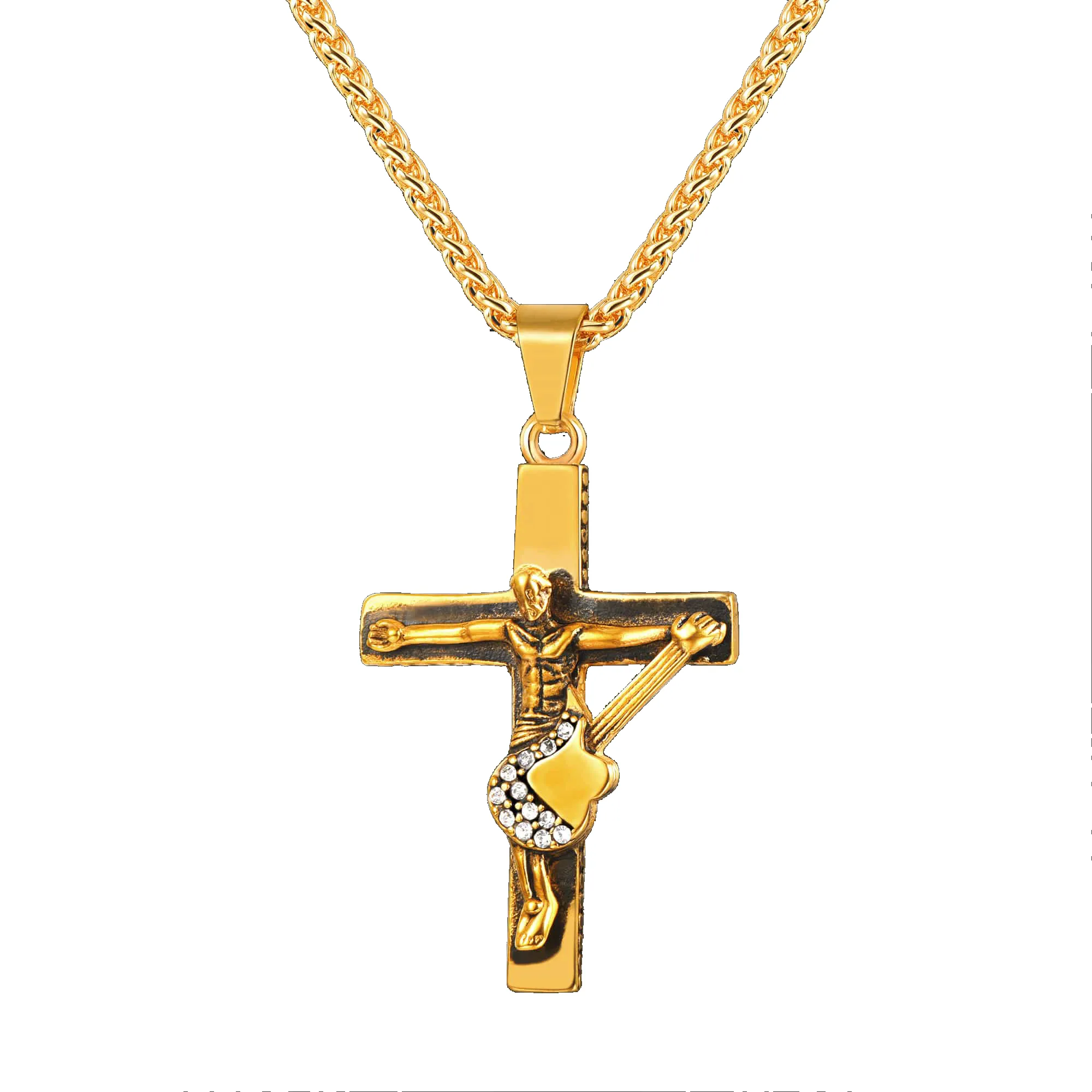 Guitar Jesus Cross Necklace Pendant for Men sold by FaithHeart product image thumbnail 5