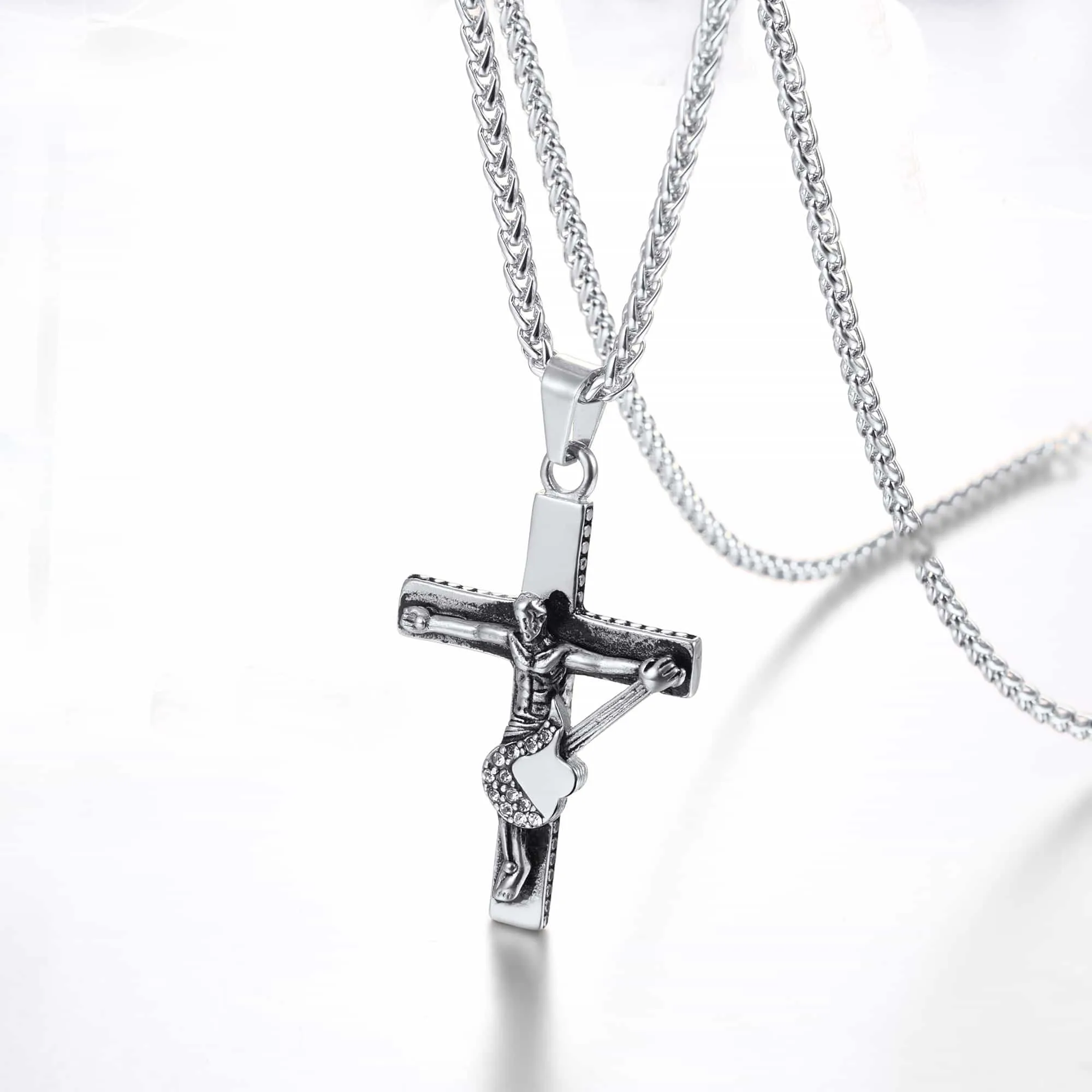 Guitar Jesus Cross Necklace Pendant for Men sold by FaithHeart product image thumbnail 2