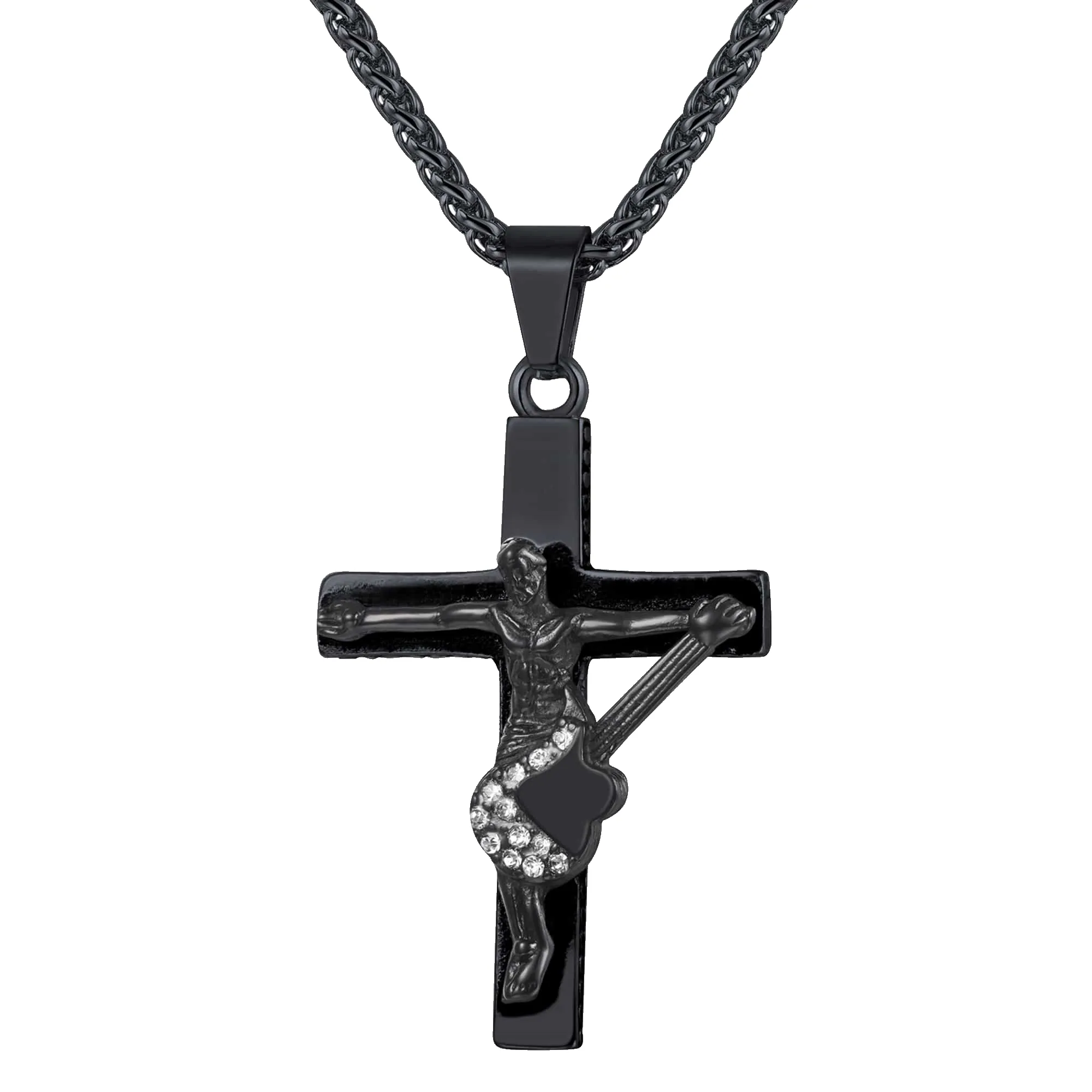 Guitar Jesus Cross Necklace Pendant for Men sold by FaithHeart product image thumbnail 3