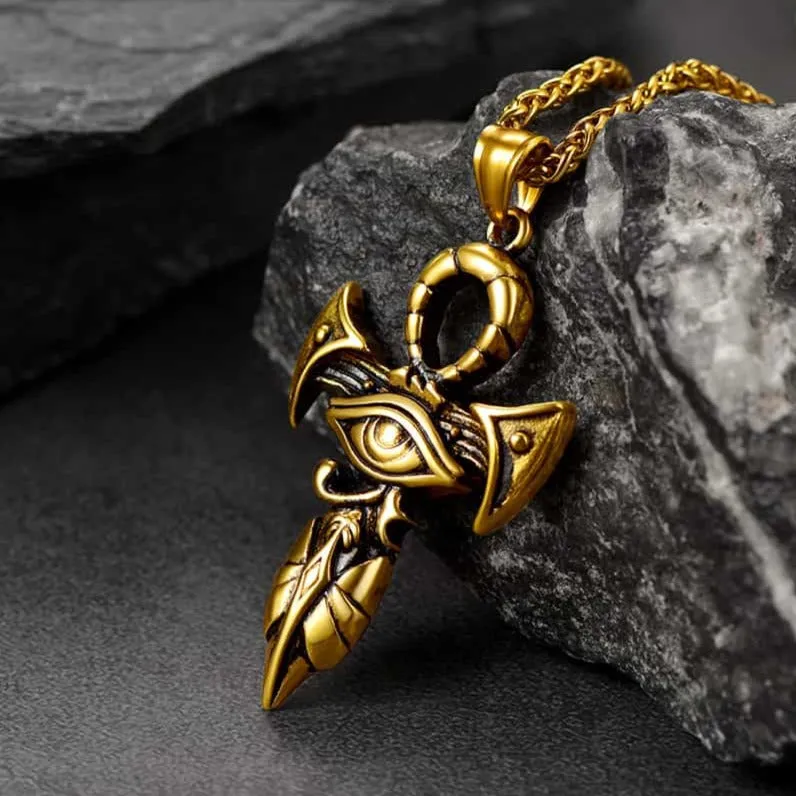 Egyptian Ankh Cross Necklace with Eye of Horus For Men sold by FaithHeart product image thumbnail 5