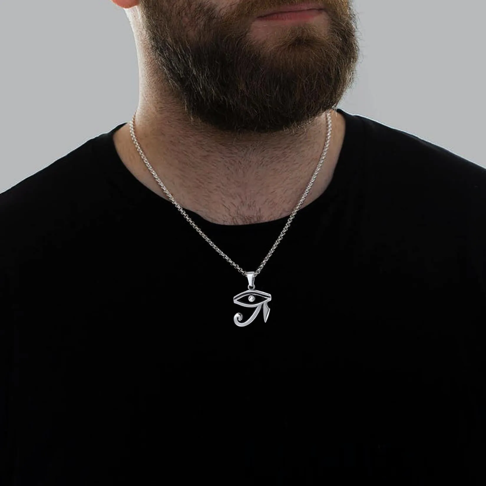 Egyptian Eye of Ra Pendant Necklace for Men sold by FaithHeart product image thumbnail 3