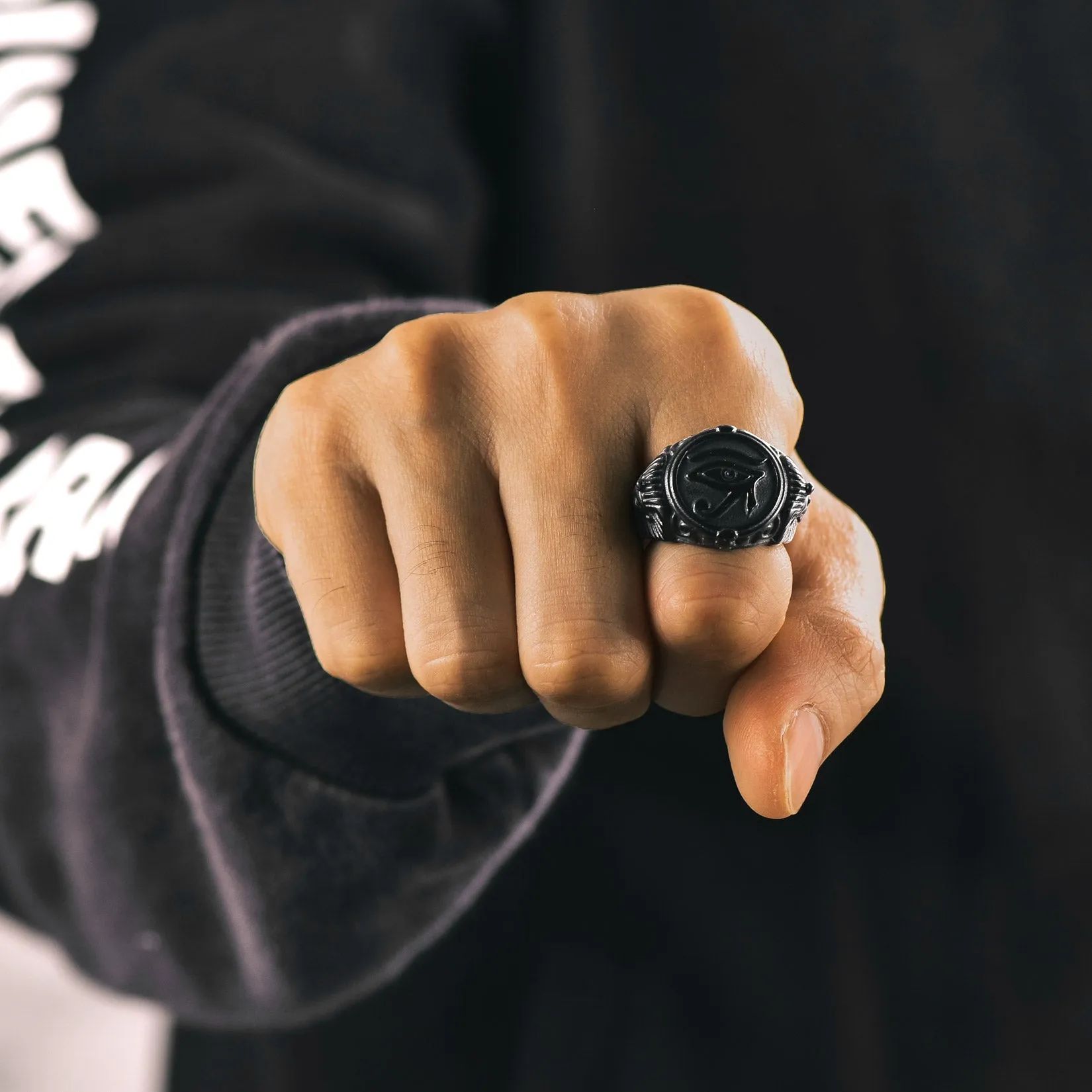 Ancient Egyptian Eye of Ra Signet Ring Jewelry For Men sold by FaithHeart product image thumbnail 4