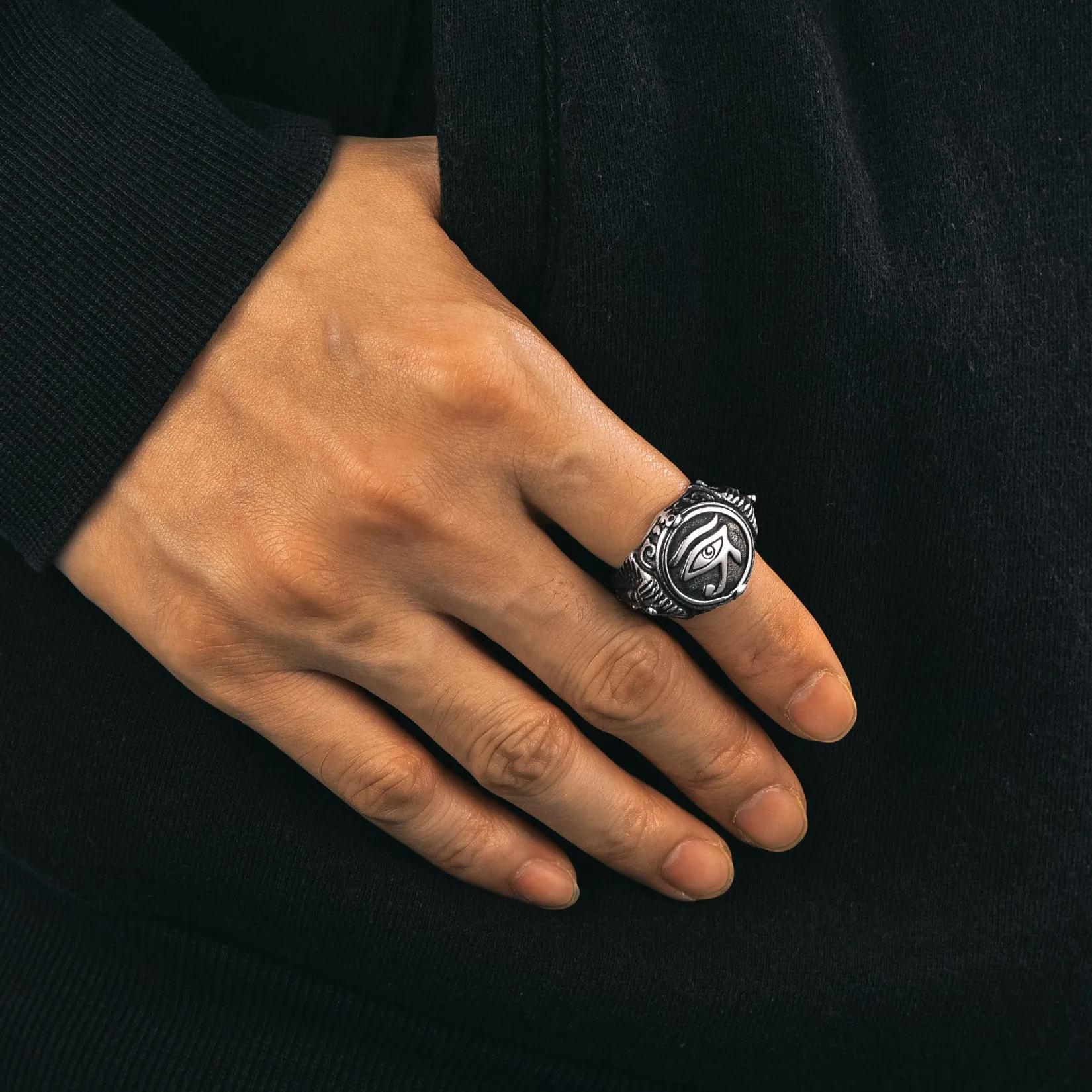 Ancient Egyptian Eye of Ra Signet Ring Jewelry For Men sold by FaithHeart product image thumbnail 2