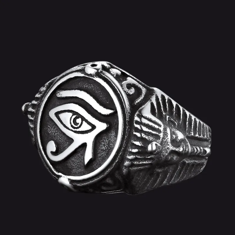 Ancient Egyptian Eye of Ra Signet Ring Jewelry For Men sold by FaithHeart