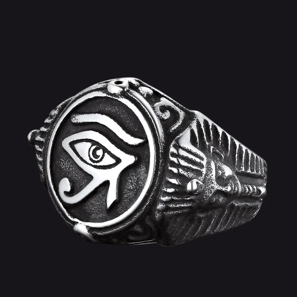 Ancient Egyptian Eye of Ra Signet Ring Jewelry For Men sold by FaithHeart